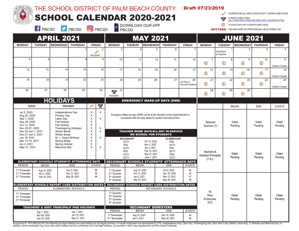 Palm Beach County School Calendar 2021 2022 Important Update Palm Beach County School Calendar 2021 2022 Important Update