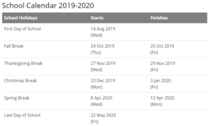 Montgomery School Calendar 2020