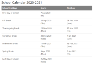 Dawson County School Calendar
