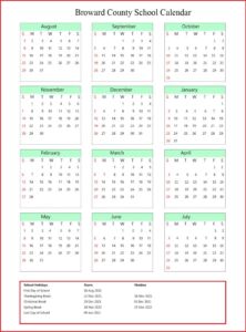  Broward County School Calendar 2021-2022